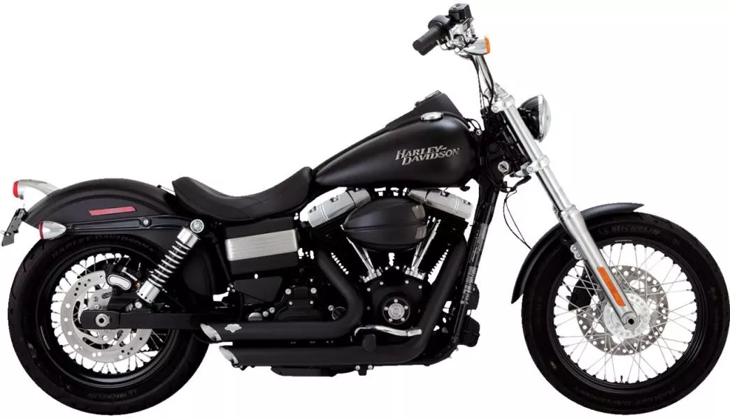 Vance & Hines Short Shot Staggered Exhaust System for '12-17 Harley Davidson Dyna Models - Matte Black (49-State Emissions Compliant)