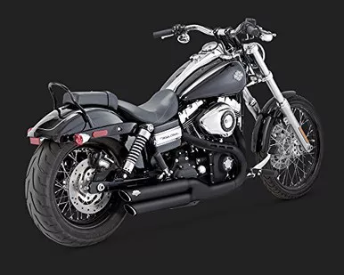 Vance & Hines Twin Slash 3&Prime, Round Slip Ons Black 46845
