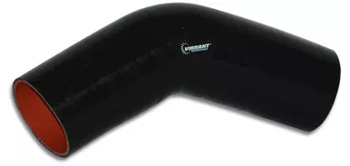 Vibrant 2752 Reinforced Silicone Coupler 2.5in In/Out 12in Long Black 45 Degree