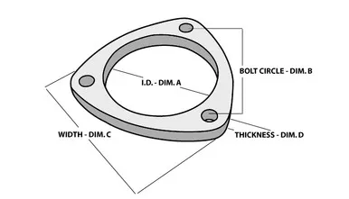 VIBRANT PERFORMANCE VIB1483S 3-Bolt Stainless Steel Exhaust Flange 3in.