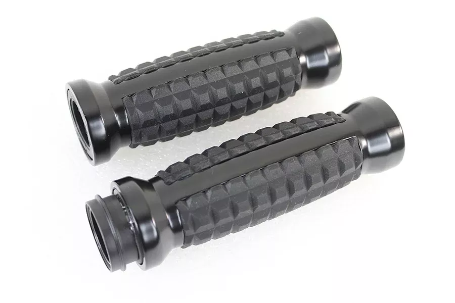 VTwin Black TBW Alligator Style Hand Grip Set 2008-2025 Harley Touring Softail