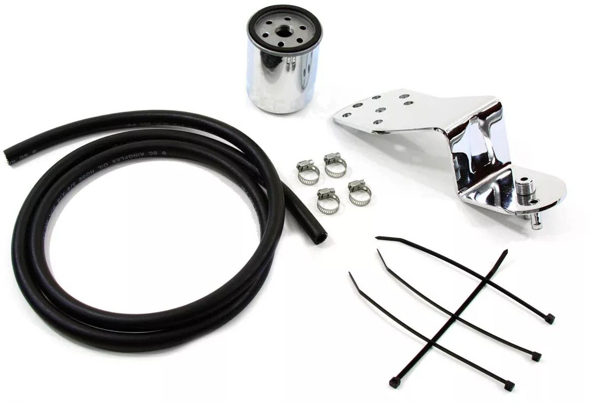 Vtwin Chrome Oil Filter Mounting Kit for 1941-1999 Harley Touring Softail