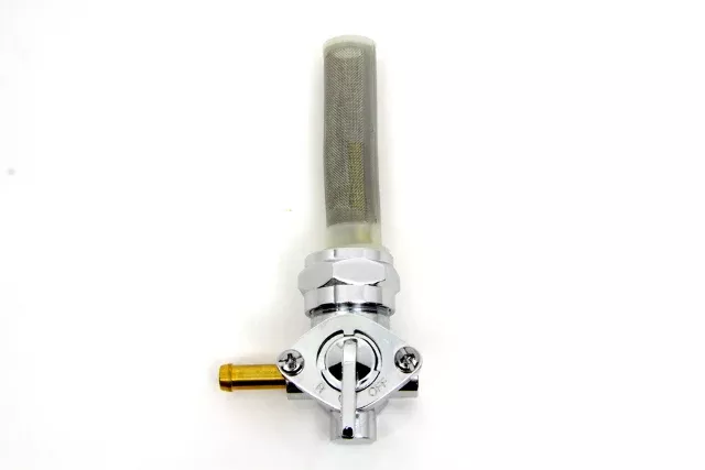 Vtwin Chrome Petcock 90 Degree Left Outlet fits 1975-1995 Harley FX FXR FXD
