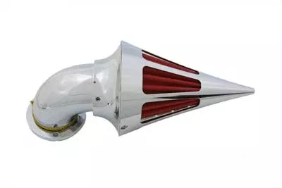 Vtwin Panzer Chrome S&S E Carb Cone Spike Slot Style Air Cleaner Harley Touring