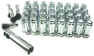 West Coast Accessories W5896ST 9/16" Bulge Acorn Spline Lug Nuts Chrome Kit