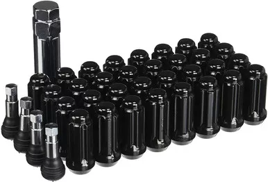 West Coast Accessories W5896STB 9/16" Black Bulge Acorn Spline Lug Nuts Kit