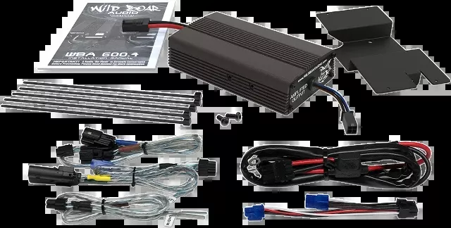 Wild Boar Black Hogtunes 300 Watt Amplifier Kit 2014-2023 Harley Touring Models