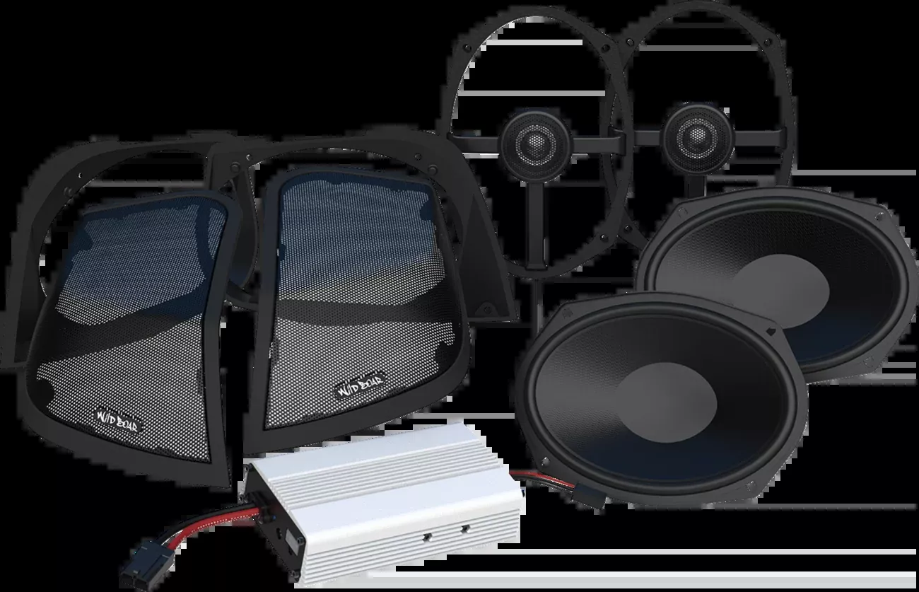 Wild Boar Rear Cut In Saddlebag Lid Speaker Amp Kit 2014-2023 Harley Touring