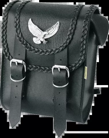 Willie & Max Black Magic Leather Motorcycle Sissy Bar Bag for Harley Davidson