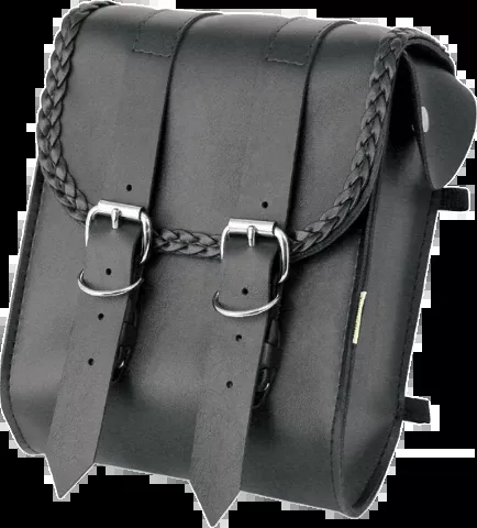 Willie & Max Braided Black Leather Motorcycle Sissy Bar Bag Harley Davidson