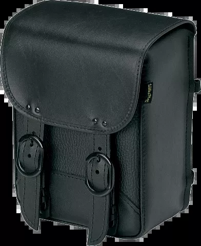 Willie & Max Solid Black Jack Leather Motorcycle Sissy Bar Bag for Harley