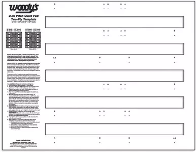 Woodys 2-Ply Quiet Pad Stud Template - 286QUIET-TEMP