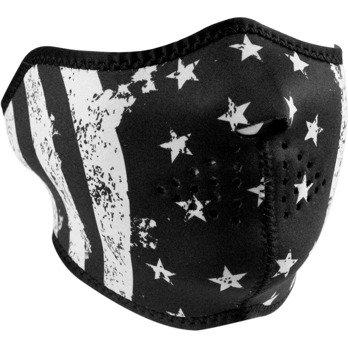 ZAN HEADGEAR 2503-0279 WNFM091H Neoprene Half Mask Half Mask – Black/White Flag