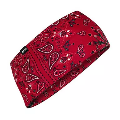 Zan Headgear Unisex-Adult Sportflex Headband,One Size,Red Paisley