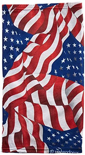 ZANheadgear Motley Tube, Fleece Lined, Wavy American Flag